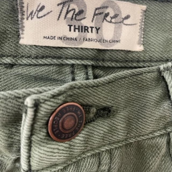 NWT $68 We The Free People Sage Green Distressed Hi-Rise Shorts - Picture 6 of 11